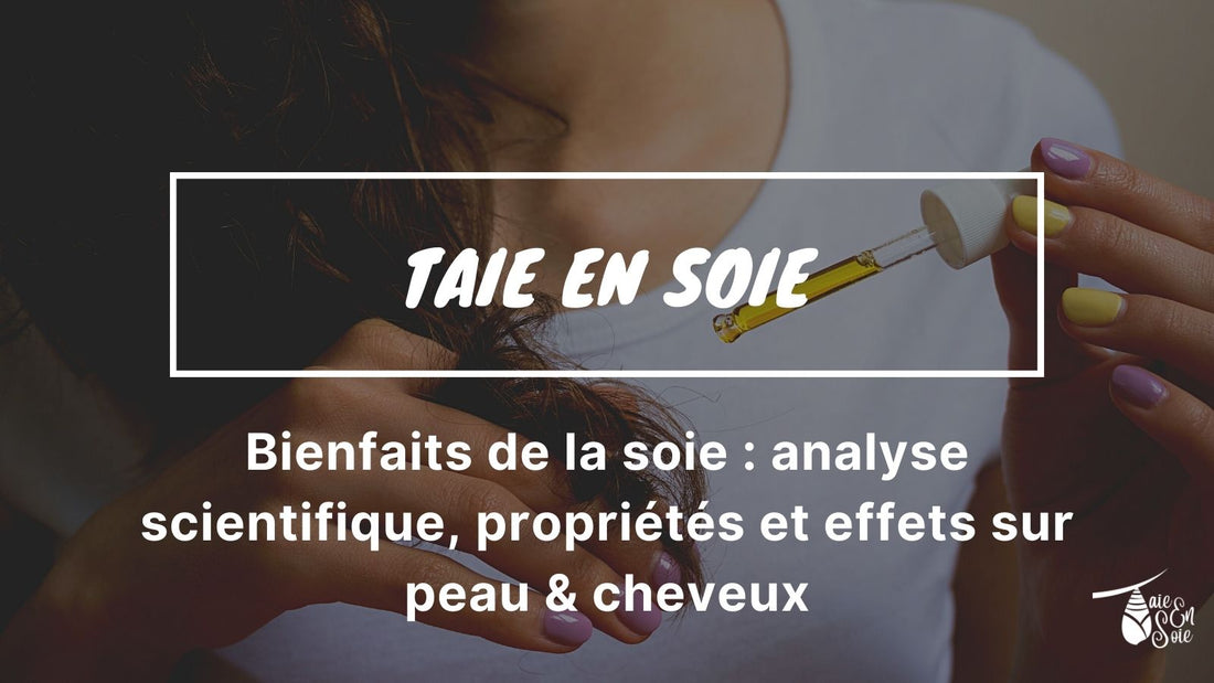 visuel d'article de blog sur les bienfaits de la soie sur la peau et les cheveux