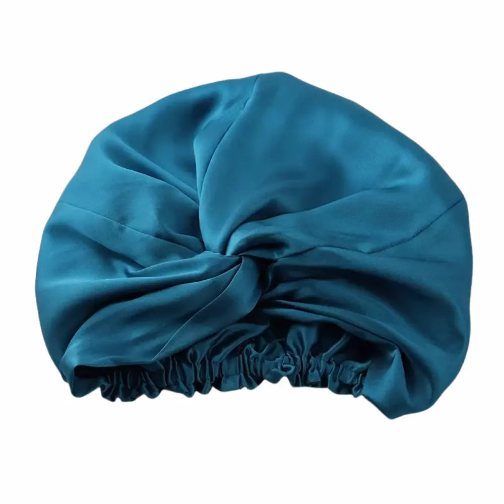 Bonnet en Soie Bleu Paon – 19 Mommes