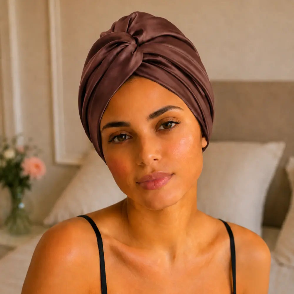 Bonnet en Soie Café Foncé – 19 Mommes