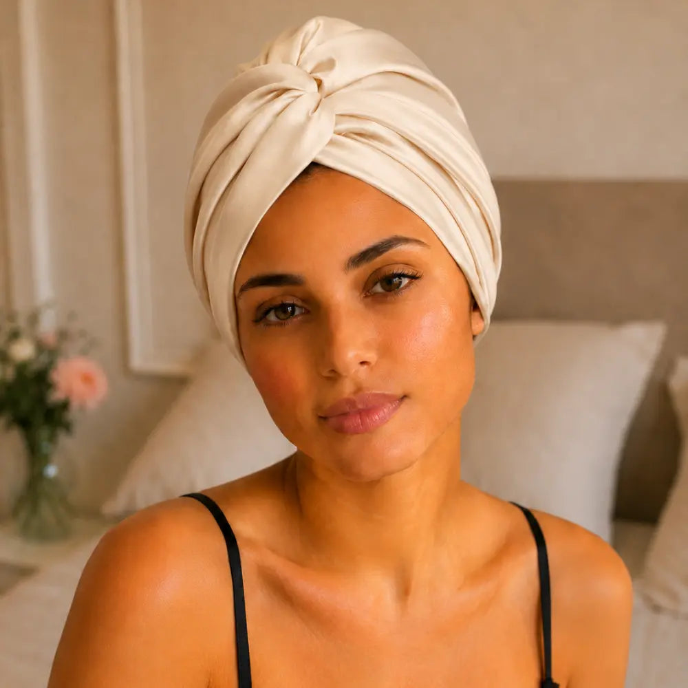 Bonnet en Soie Champagne – 19 Mommes