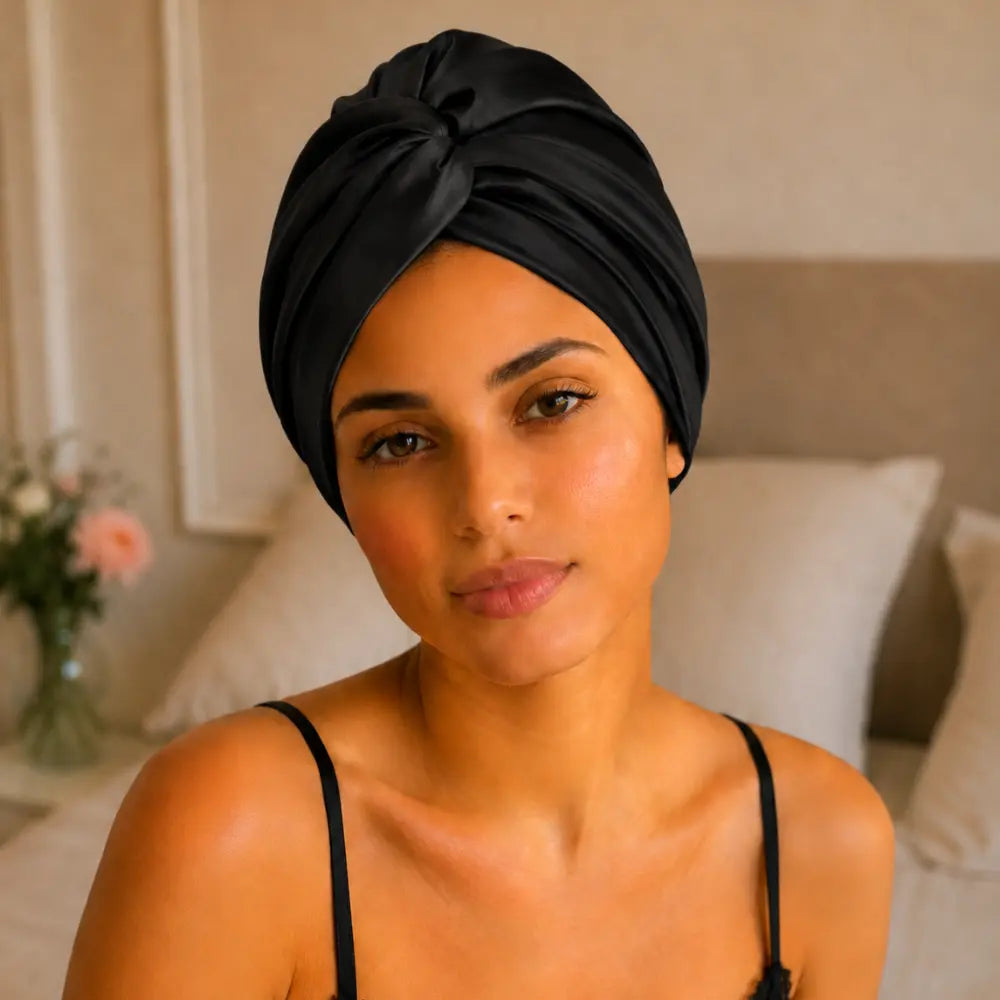 Bonnet en Soie Noir – 19 Mommes