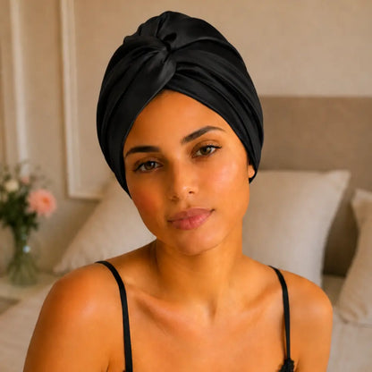 Bonnet en Soie Noir – 19 Mommes